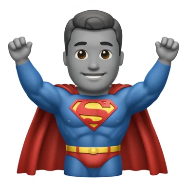 a moai emoji with a superman cape with the original face or the moat emoji sticker