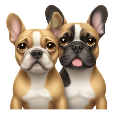 2 french bulldogs sticker