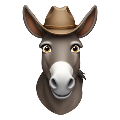 Donkey with a cowboy hat sticker