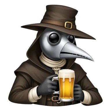 Plague doctor drinks beer sticker
