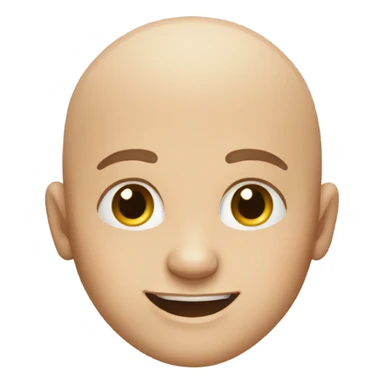 bald boy smiling at viewer sticker