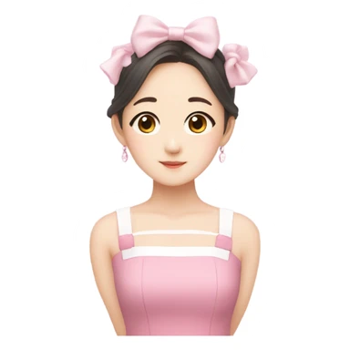 Jang Wonyoung asian kpop cute white girl wearing pink dress  sticker