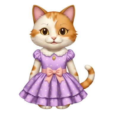 A fashionable cat in a dress is being photographed sticker