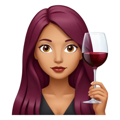 Wine colored hair Latina long hair  sticker