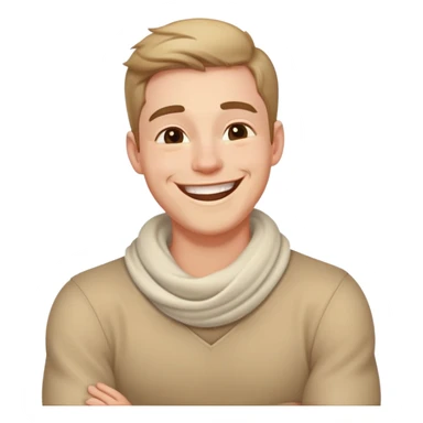 a guy laughing with arms around neck sticker