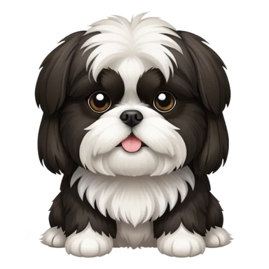 Black and white Shih Tzu sticker