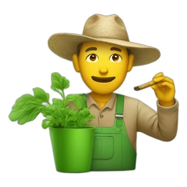 farmer smoking on some green stuff sticker