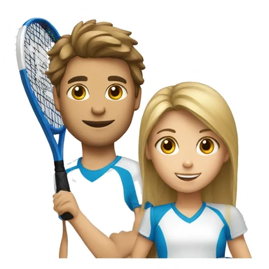 girl padel tennis player and boy runner sticker