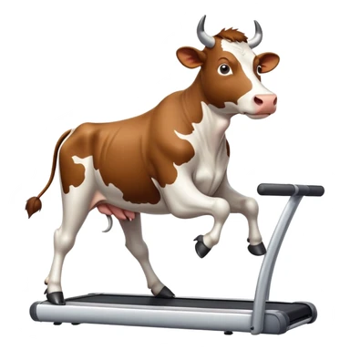 Cow on treadmill sticker