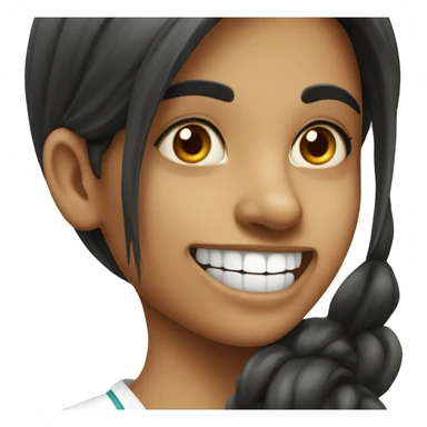 Long dark hair Indian girl dentist sticker
