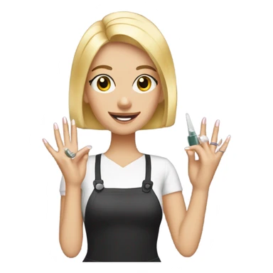 Manicure master with blond hair sticker