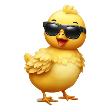 A baby chicken with sunglasses  sticker