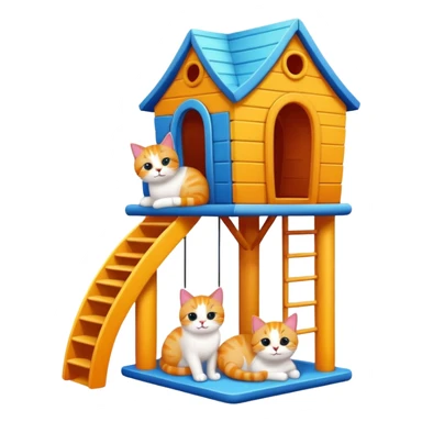 cats relaxing in a vertical playhouse sticker