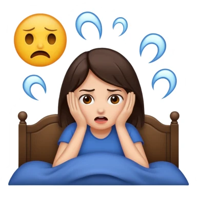 brunette woman having nightmare sticker
