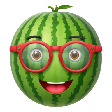 watermelon with glasses sticker