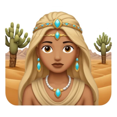 person living in desert just face, hair showing, heavy accessory sticker
