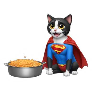 superman frying cat sticker