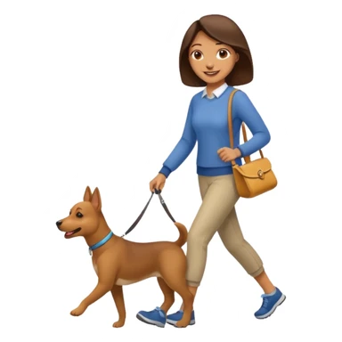 Woman walk with dog sticker