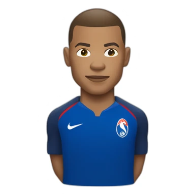 Kylian Mbappé jouant au foot avec l'équipe de France sticker