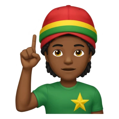 Emoji sticker of reggae vibes and frequency that says Big Up Anthony B! in bold reggae font 💥🔥✊🏾 sticker