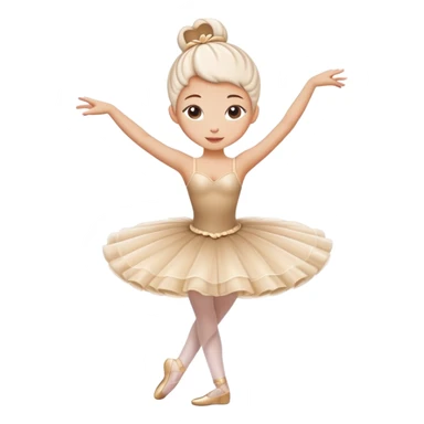 A whimsical cappuccino coffee with milk foam shaped like a ballerina in a tutu dancing on top sticker
