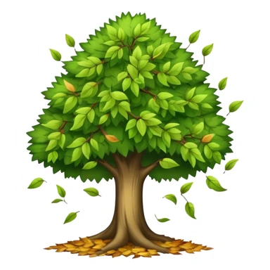 tree with releasing  old leaves  sticker