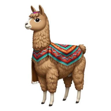 Llama con poncho sticker
