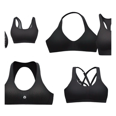 black lululemon sports bra realistic soft textures no background sticker