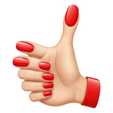 Thumbs up with nail polish sticker