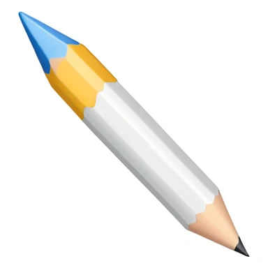 white colored pencil with a sharp tip sticker