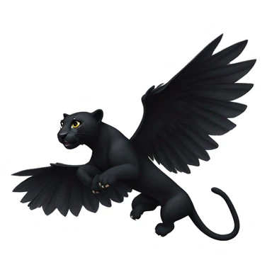 winged black leopard flying sticker
