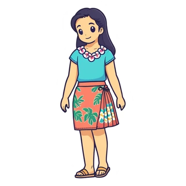 Stitch in a Hawaiian skirt sticker