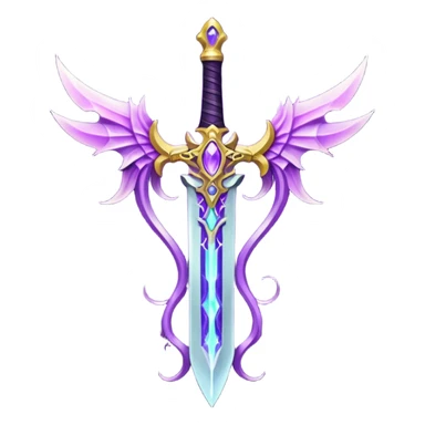 magical greatsword with a Eldritch purple powers in it sticker
