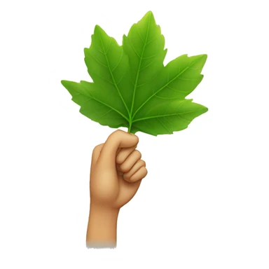 emoji holding a leaf to its face smiling fake sticker