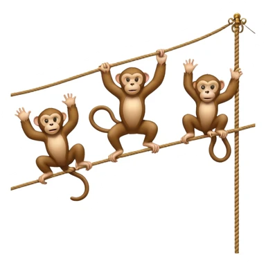 3 monkeys at the circus on a tightrope sticker
