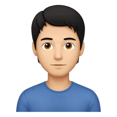 Straight hair mens image sticker