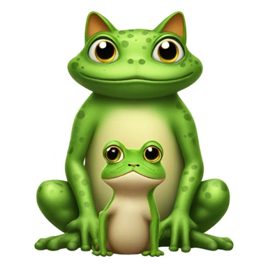 cat + frog sticker