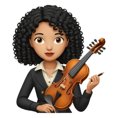 CURLY BLACK  HAIR  FEMALE VIOLINIST sticker