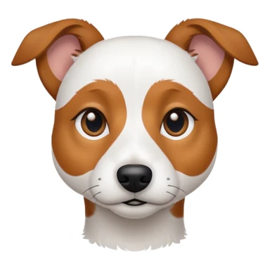 a fully white jack russell the size of a kelpie with light brown ears and a light brown patch on one eye sticker