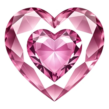 crystal clear diamond heart with one mini pink heart inside of it  sticker