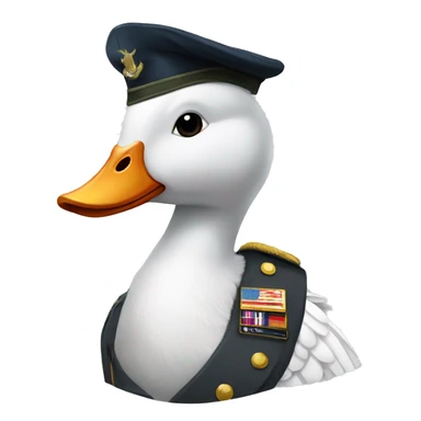 A White Goose in military uniform  sticker