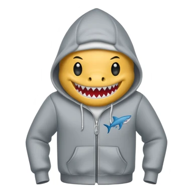 Shark wearing a hoodie sticker
