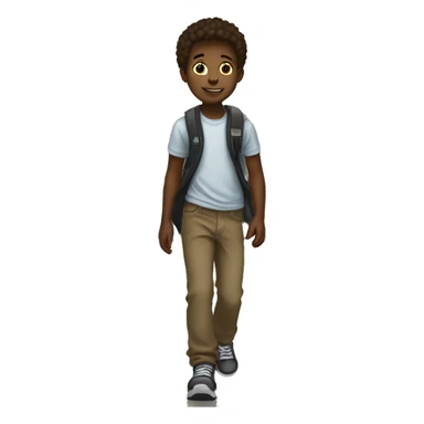 Black boy walking down the right side of hallway  sticker