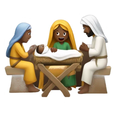 Nativity scene sticker