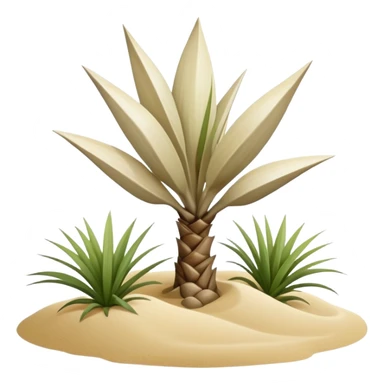generate realistic detailed yucca in 3d style with sand  sticker