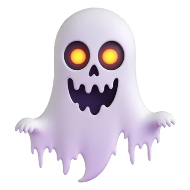 spooky ghost, tattered edges, glowing eyes, dark background sticker