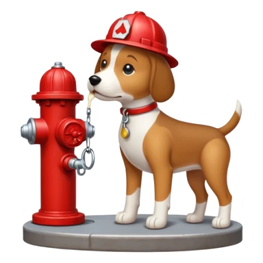 Dog peeing on fire hydrant  sticker