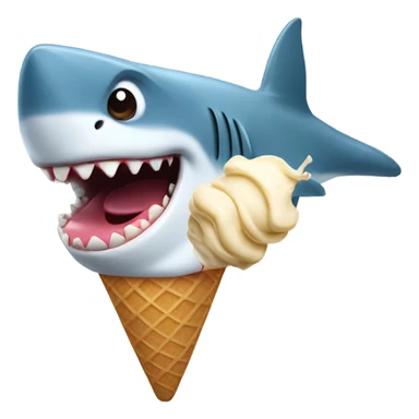 Shark eating ice cream sticker
