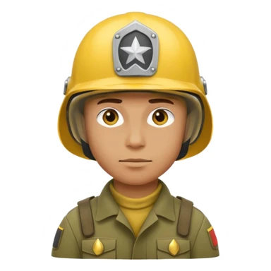 Soldier just face generic yellow with helmet no insignia sticker