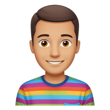 clean shaven, short hair, brown eyes, no glasses, medium skin, fun smiling man sticker